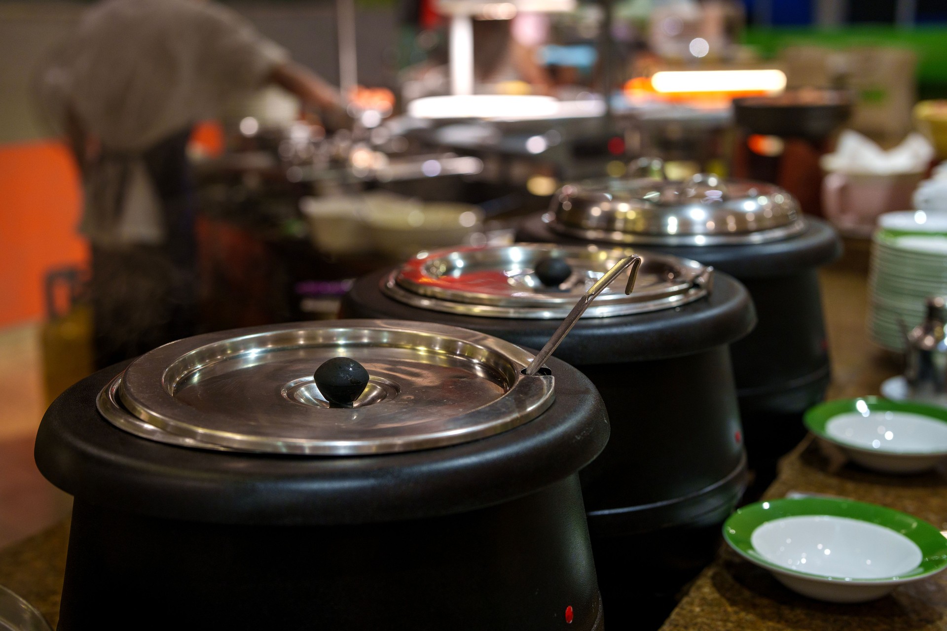 Soup Warmers at Hotel Buffet